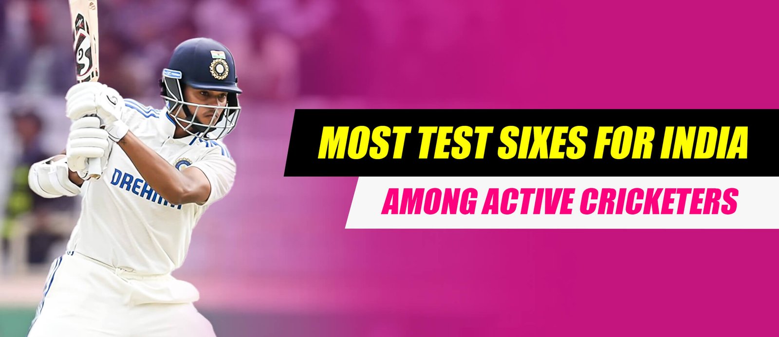 Most Test sixes for India among active cricketers