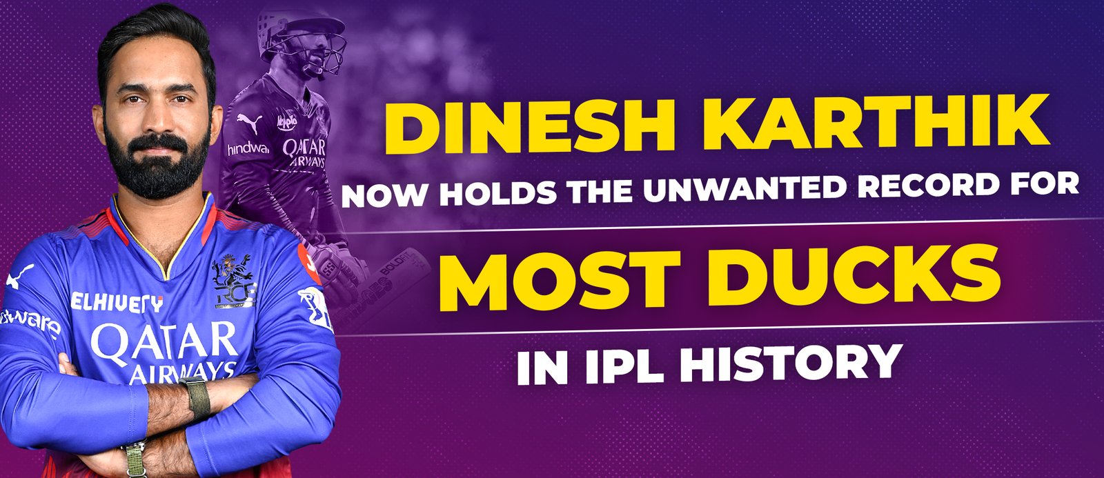 Dinesh Karthik Now Holds the Unwanted Record for Most Ducks in IPL History