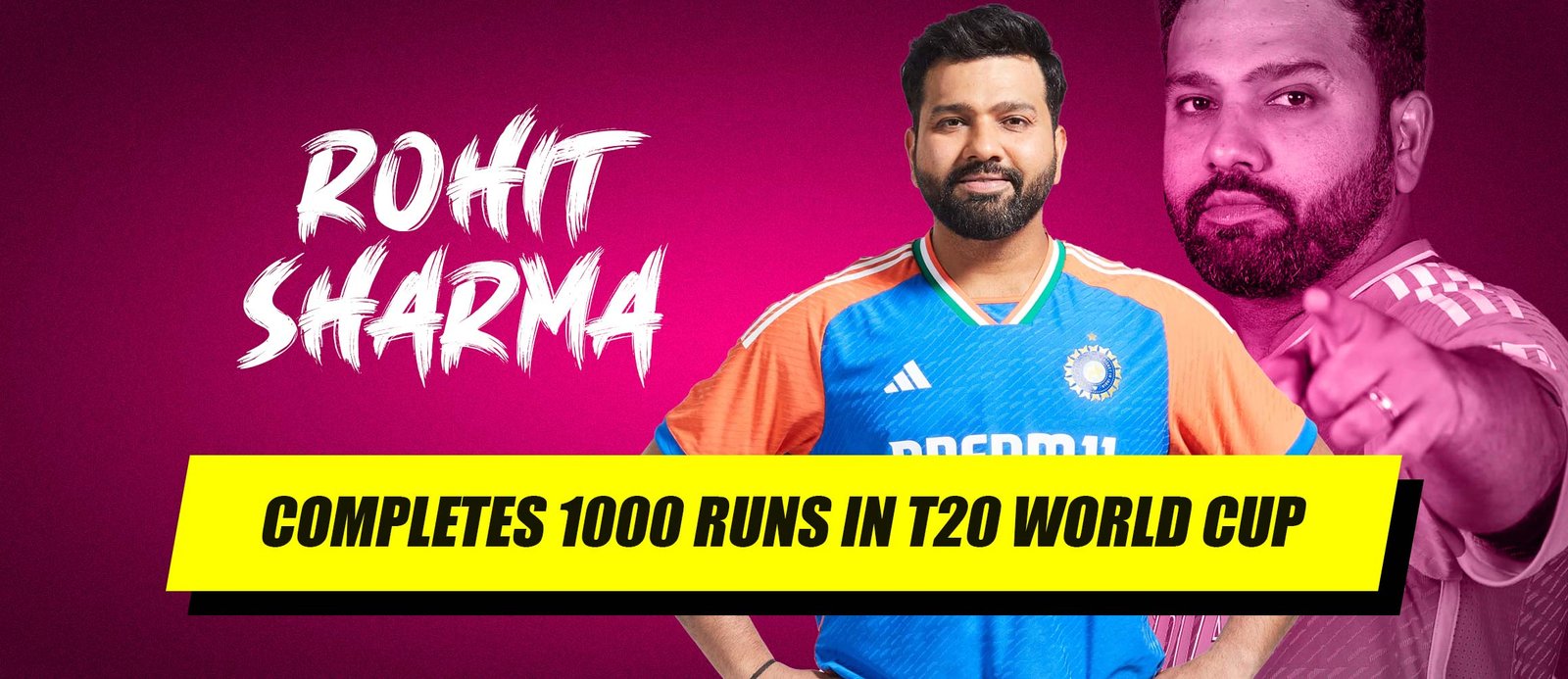 Rohit Sharma Completes 1000 Runs in T20 World Cup