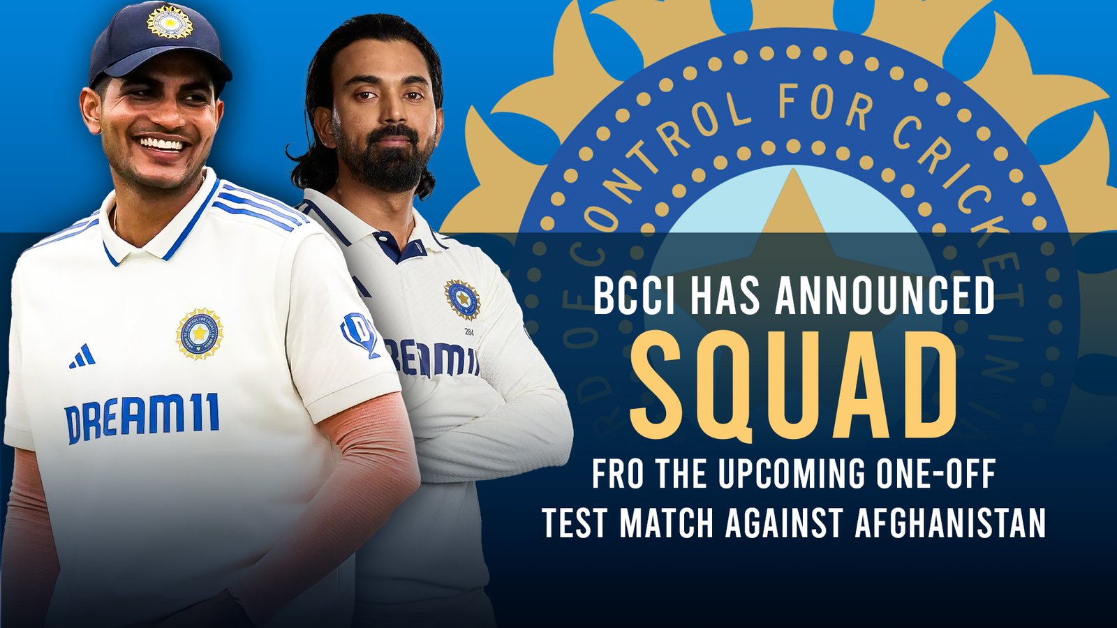 BCCI Announces India Squad For One-Off Test Against Afghanistan