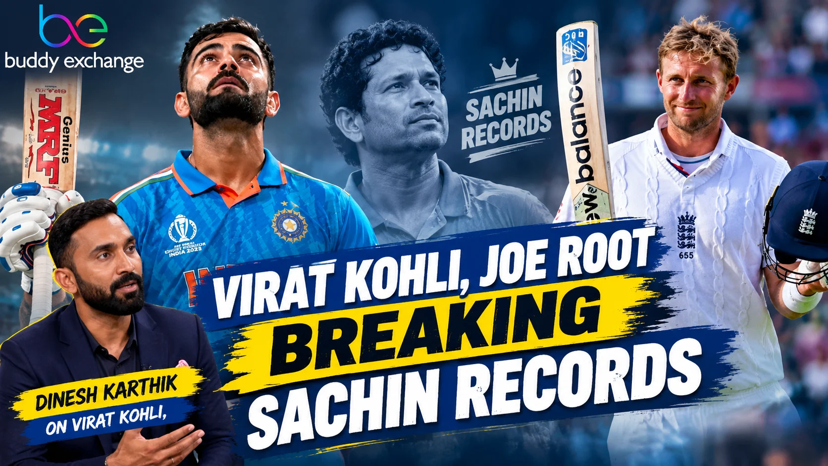 Dinesh Karthik Gives Verdict on Virat Kohli and Joe Root’s Race to Break Sachin Tendulkar’s Records