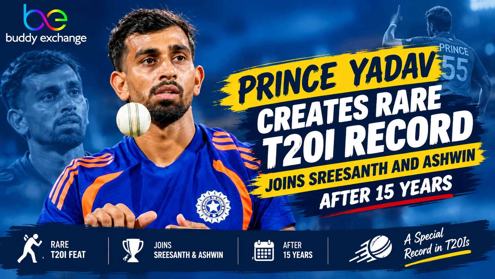 Prince Yadav Creates Rare T20I Record, Joins Sreesanth and Ashwin After 15 Years